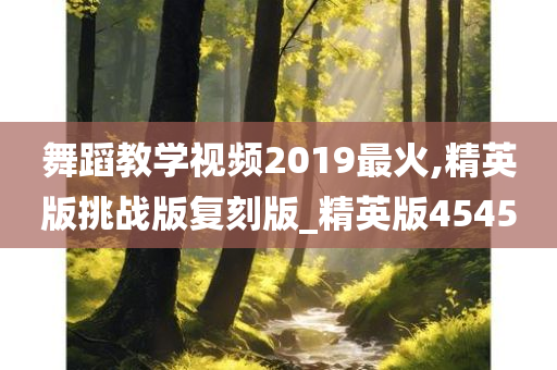 舞蹈教学视频2019最火,精英版挑战版复刻版_精英版4545