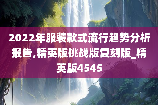 2022年服装款式流行趋势分析报告,精英版挑战版复刻版_精英版4545