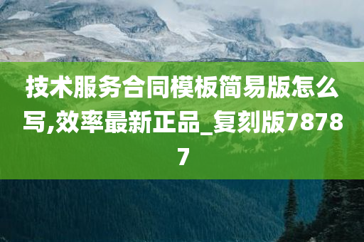 技术服务合同模板简易版怎么写,效率最新正品_复刻版78787