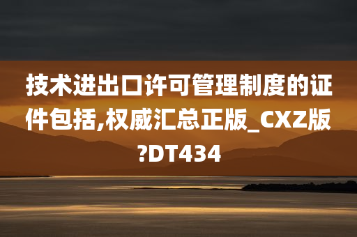 技术进出口许可管理制度的证件包括,权威汇总正版_CXZ版?DT434