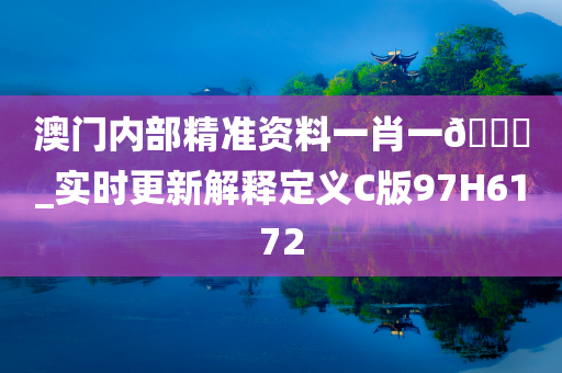 澳门内部精准资料一肖一??_实时更新解释定义C版97H6172