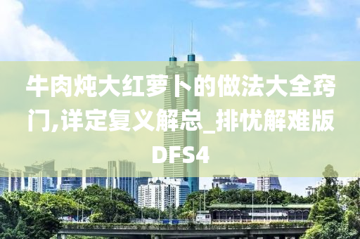 牛肉炖大红萝卜的做法大全窍门,详定复义解总_排忧解难版DFS4