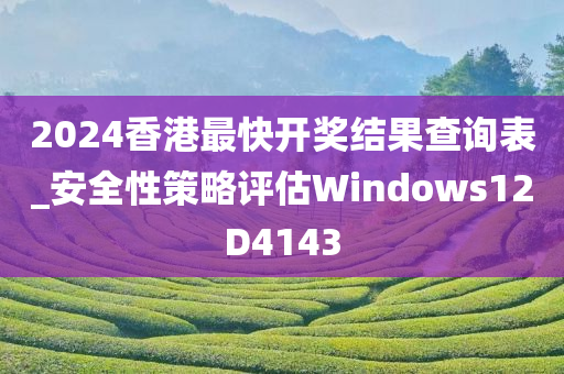 2024香港最快开奖结果查询表_安全性策略评估Windows12D4143