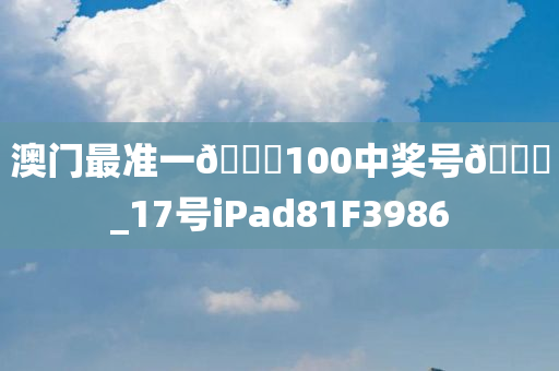 澳门最准一??100中奖号??_17号iPad81F3986