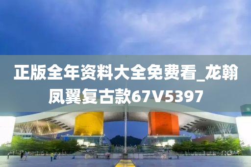 正版全年资料大全免费看_龙翰凤翼复古款67V5397