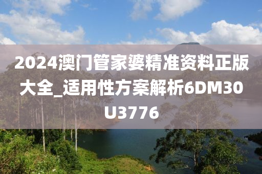 2024澳门管家婆精准资料正版大全_适用性方案解析6DM30U3776