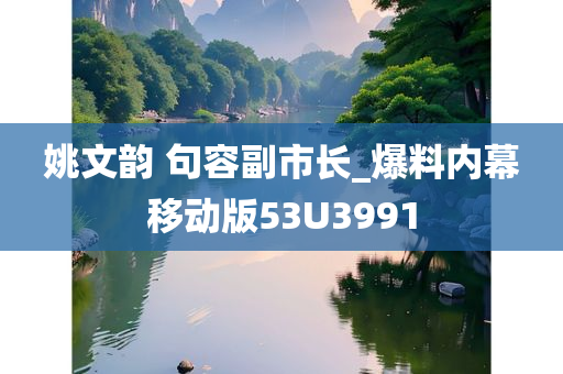 姚文韵 句容副市长_爆料内幕移动版53U3991