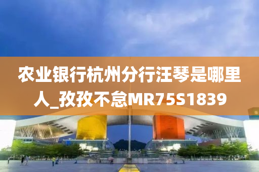 农业银行杭州分行汪琴是哪里人_孜孜不怠MR75S1839