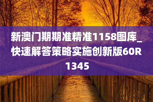 新澳门期期准精准1158图库_快速解答策略实施创新版60R1345