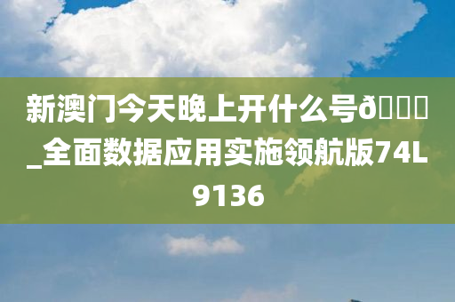 新澳门今天晚上开什么号??_全面数据应用实施领航版74L9136