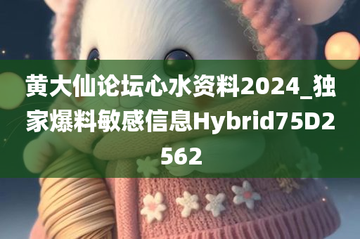 黄大仙论坛心水资料2024_独家爆料敏感信息Hybrid75D2562