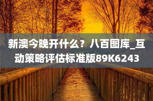 新澳今晚开什么？八百图库_互动策略评估标准版89K6243