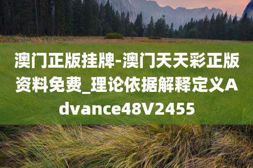 澳门正版挂牌-澳门天天彩正版资料免费_理论依据解释定义Advance48V2455