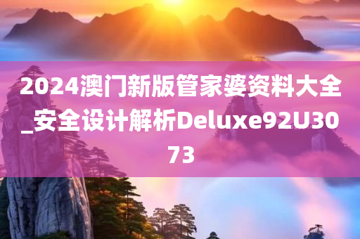 2024澳门新版管家婆资料大全_安全设计解析Deluxe92U3073