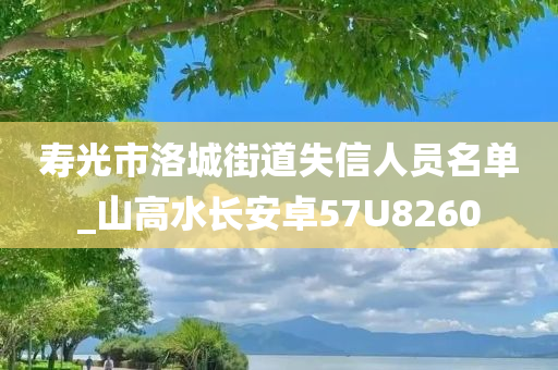 寿光市洛城街道失信人员名单_山高水长安卓57U8260