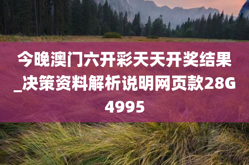 今晚澳门六开彩天天开奖结果_决策资料解析说明网页款28G4995