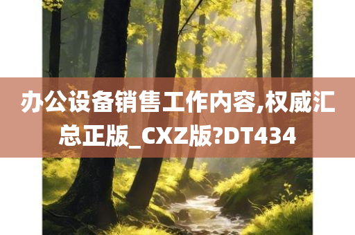 办公设备销售工作内容,权威汇总正版_CXZ版?DT434