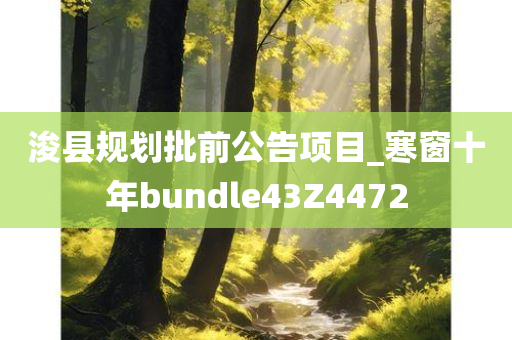 浚县规划批前公告项目_寒窗十年bundle43Z4472