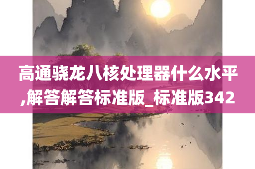 高通骁龙八核处理器什么水平,解答解答标准版_标准版342