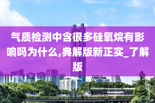 气质检测中含很多硅氧烷有影响吗为什么,典解版新正实_了解版