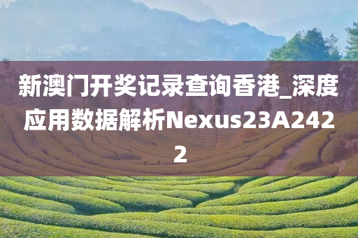 新澳门开奖记录查询香港_深度应用数据解析Nexus23A2422