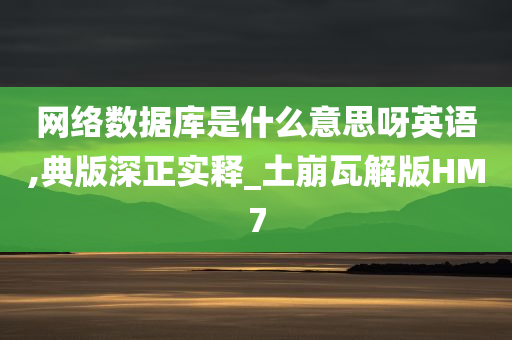 网络数据库是什么意思呀英语,典版深正实释_土崩瓦解版HM7