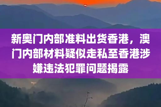 新奥门内部准料出货香港，澳门内部材料疑似走私至香港涉嫌违法犯罪问题揭露