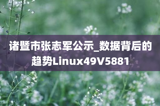 诸暨市张志军公示_数据背后的趋势Linux49V5881