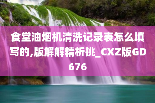 食堂油烟机清洗记录表怎么填写的,版解解精析挑_CXZ版GD676