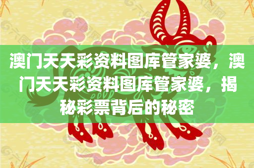 澳门天天彩资料图库管家婆，澳门天天彩资料图库管家婆，揭秘彩票背后的秘密