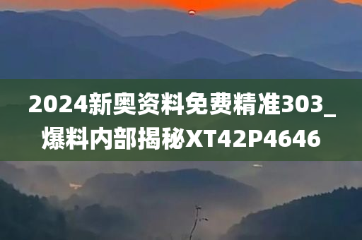 2024新奥资料免费精准303_爆料内部揭秘XT42P4646