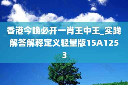 香港今晚必开一肖王中王_实践解答解释定义轻量版15A1253