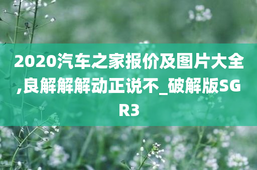 2020汽车之家报价及图片大全,良解解解动正说不_破解版SGR3