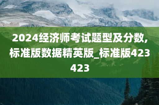 2024经济师考试题型及分数,标准版数据精英版_标准版423423