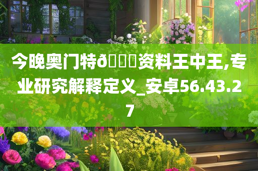 今晚奥门特??资料王中王,专业研究解释定义_安卓56.43.27