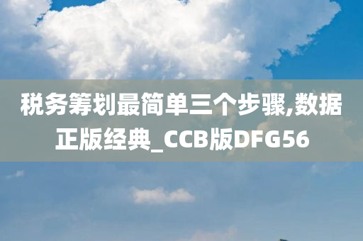 税务筹划最简单三个步骤,数据正版经典_CCB版DFG56