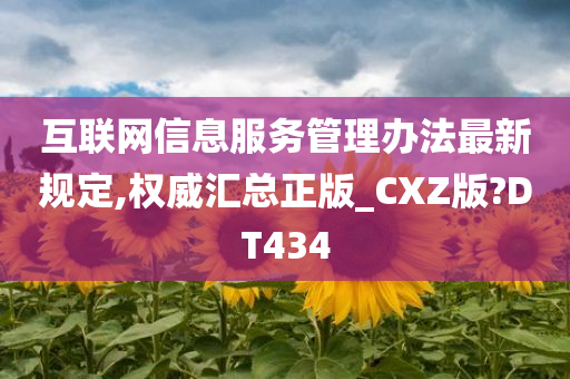 互联网信息服务管理办法最新规定,权威汇总正版_CXZ版?DT434