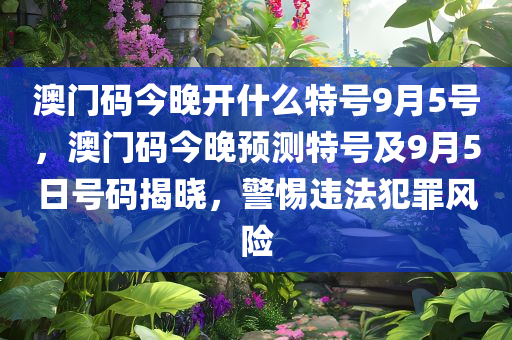 澳门码今晚开什么特号9月5号，澳门码今晚预测特号及9月5日号码揭晓，警惕违法犯罪风险