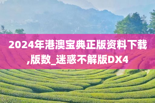 2024年港澳宝典正版资料下载,版数_迷惑不解版DX4