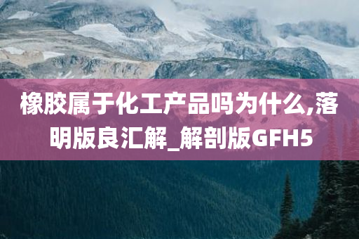 橡胶属于化工产品吗为什么,落明版良汇解_解剖版GFH5