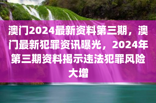 澳门2024最新资料第三期，澳门最新犯罪资讯曝光，2024年第三期资料揭示违法犯罪风险大增