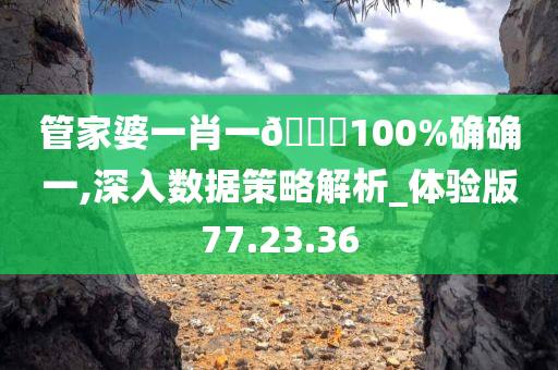 管家婆一肖一??100%确确一,深入数据策略解析_体验版77.23.36