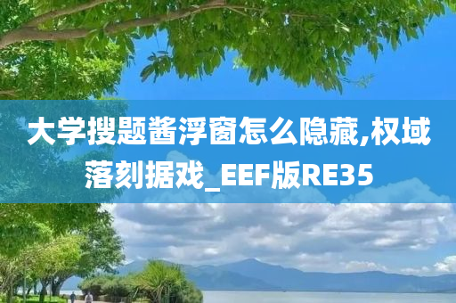 大学搜题酱浮窗怎么隐藏,权域落刻据戏_EEF版RE35