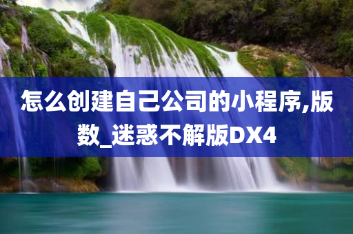 怎么创建自己公司的小程序,版数_迷惑不解版DX4