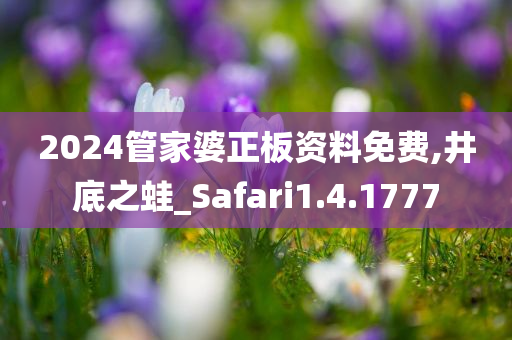 2024管家婆正板资料免费,井底之蛙_Safari1.4.1777