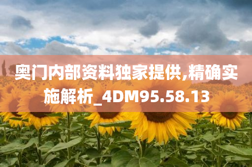 奥门内部资料独家提供,精确实施解析_4DM95.58.13