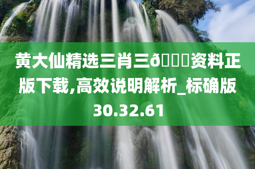 黄大仙精选三肖三??资料正版下载,高效说明解析_标确版30.32.61