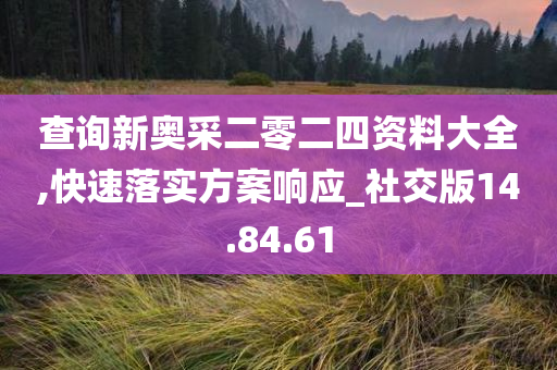 查询新奥采二零二四资料大全,快速落实方案响应_社交版14.84.61