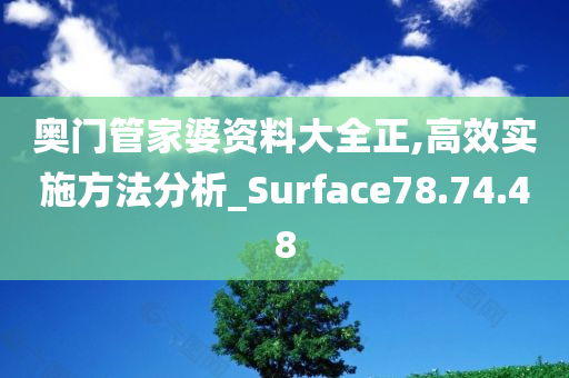 奥门管家婆资料大全正,高效实施方法分析_Surface78.74.48