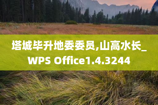 塔城毕升地委委员,山高水长_WPS Office1.4.3244